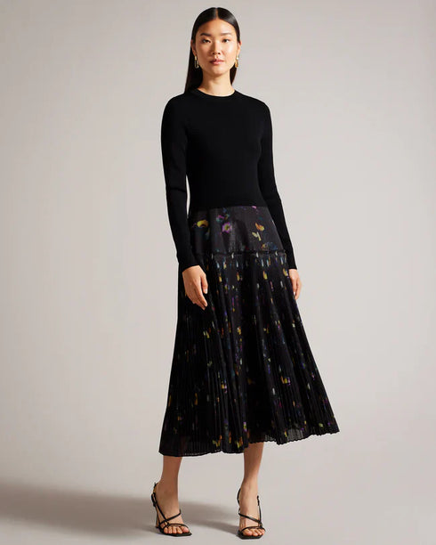 MIIRIAM-Dresses-Fitted Bodice Midi Dress With pleated Skirt- Ted Baker Romania
